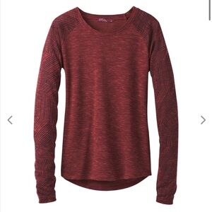 Prana Nocturnal Red Zanita Maroon Long Sleeve
